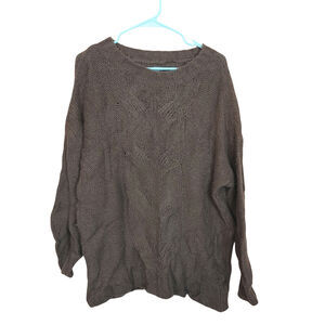 Aerie Size Small Dark Grey Gray Green Long Sleeve Oversized Sweater Soft Comfy